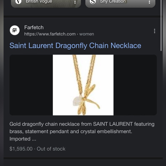 Saint Laurent Dragonfly Necklace - Picture 4 of 5